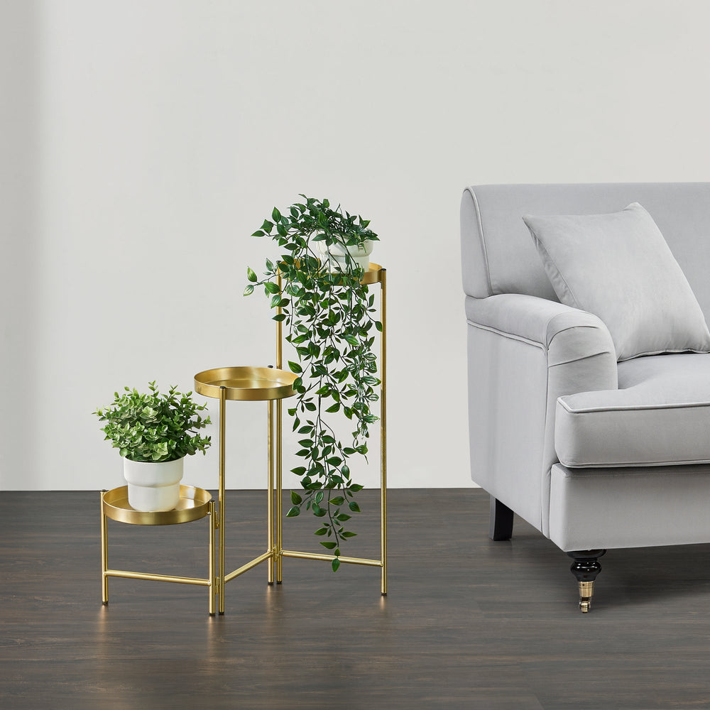 Soporte para plantas Kallo color latón [en.casa] - premiumXL