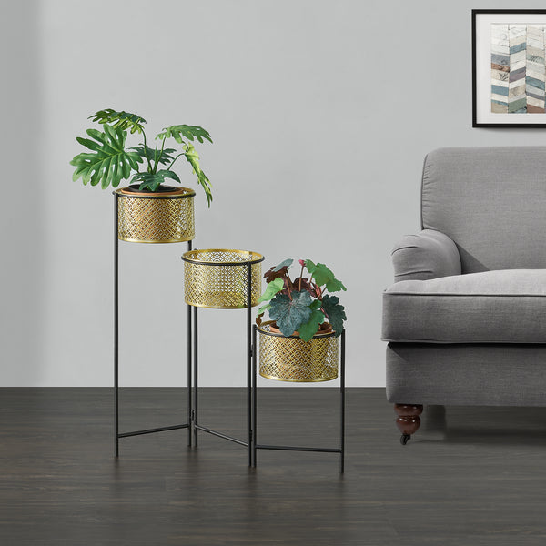 Soporte para flores Doel color latón [en.casa]