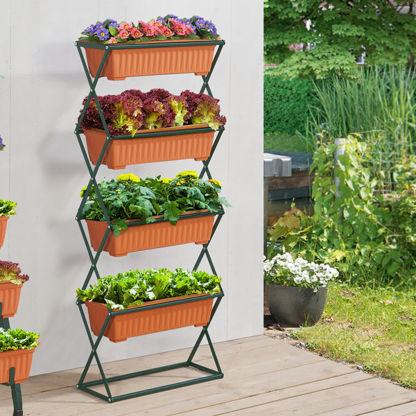 Huerto vertical Veenendaal 51x21x125 cm de 4 niveles [en.casa]