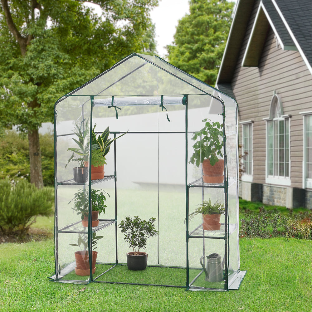 Invernadero Hoorn con estantes 140x73x195cm transparente [en.casa] - premiumXL