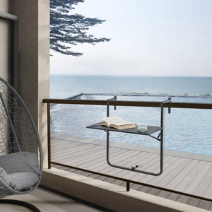 Mesa colgante Badolato 83,5x60x60 cm Cuadrada Gris oscuro [en.casa]