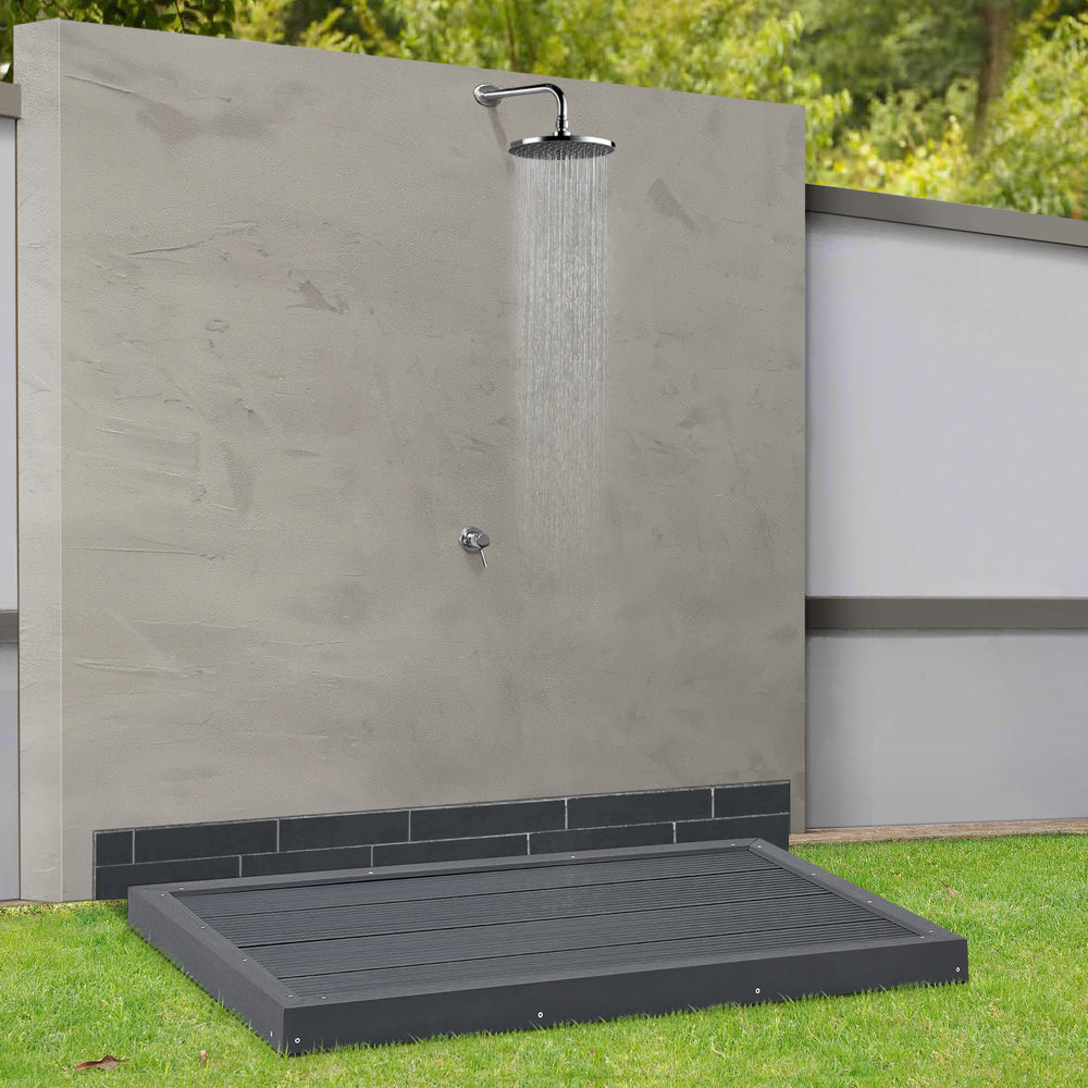 Placa base WPC Nürtingen para ducha solar 101x63x5,5cm [en.casa] - premiumXL