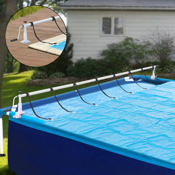 Dispositivo enrollador para piscina Oliveti con deslizadores de aluminio [en.casa]