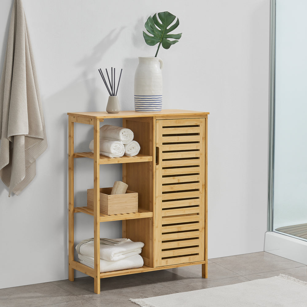 Armario de baño Vetlanda bambú 87x66x33 cm [en.casa] - premiumXL