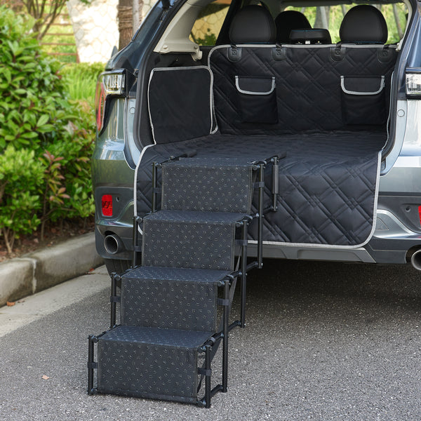 Escalera para perros Colchester de 4 niveles hasta 55 kg Metal/Poliéster [en.casa]