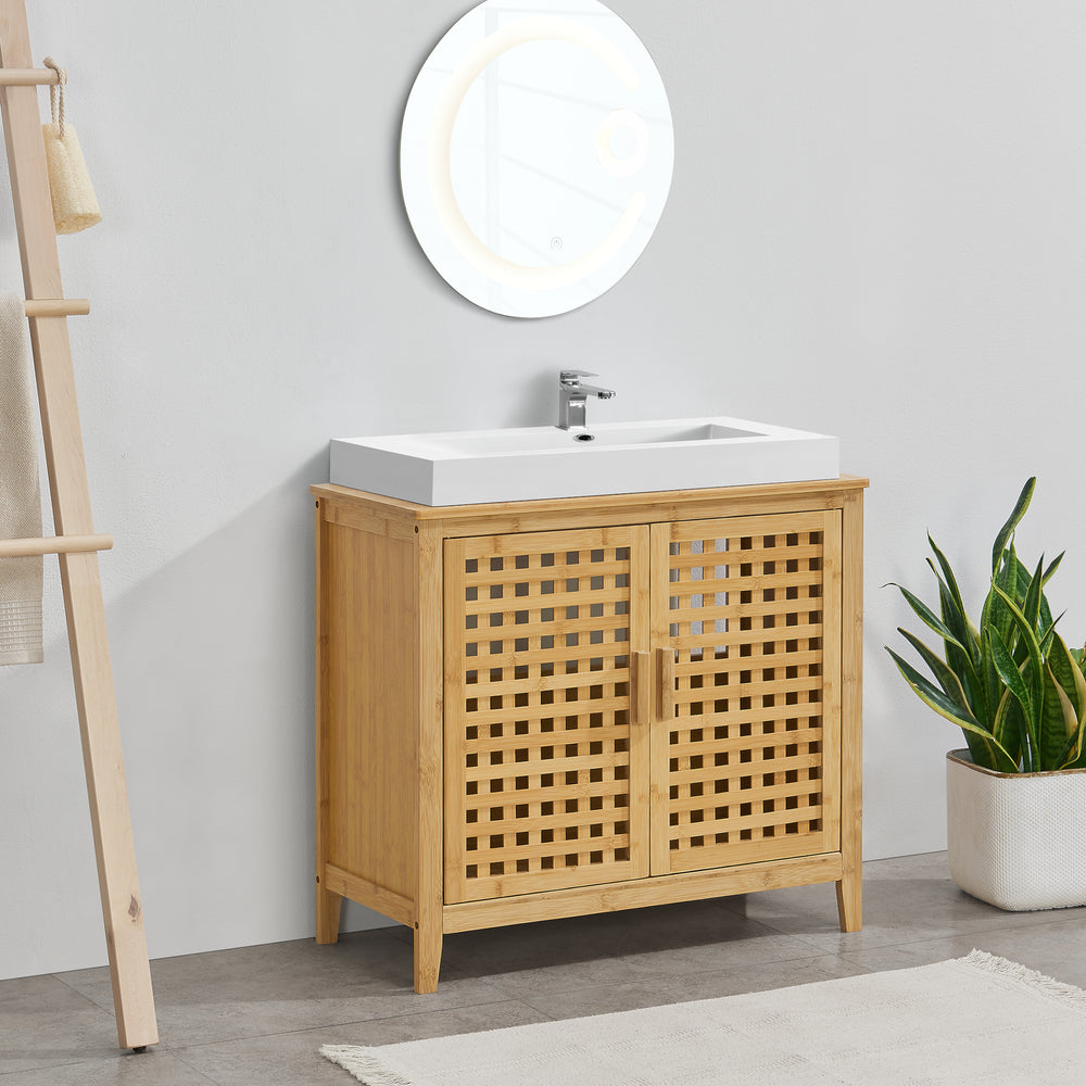 Mueble bajo lavabo Ingmarsö bambú 60x67x30cm [en.casa] - premiumXL