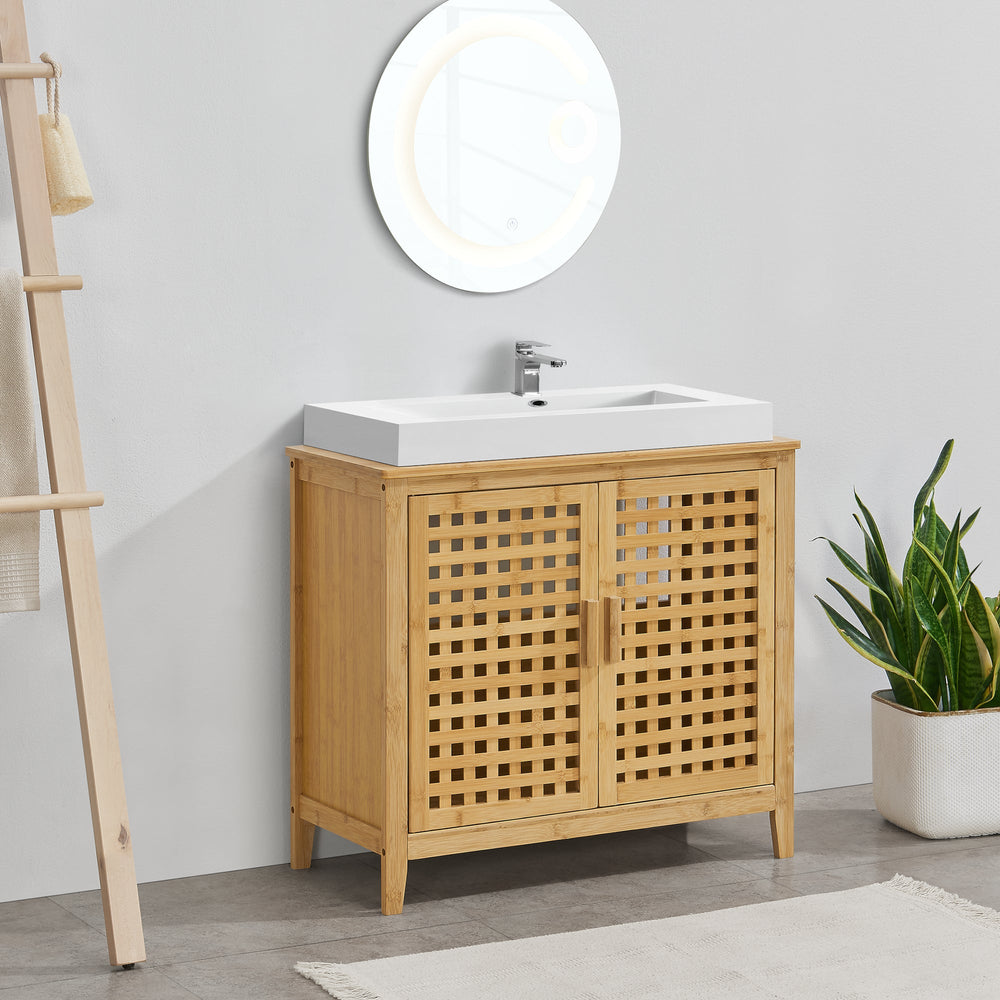 Mueble bajo lavabo Ingmarsö bambú 60x67x30cm [en.casa] - premiumXL