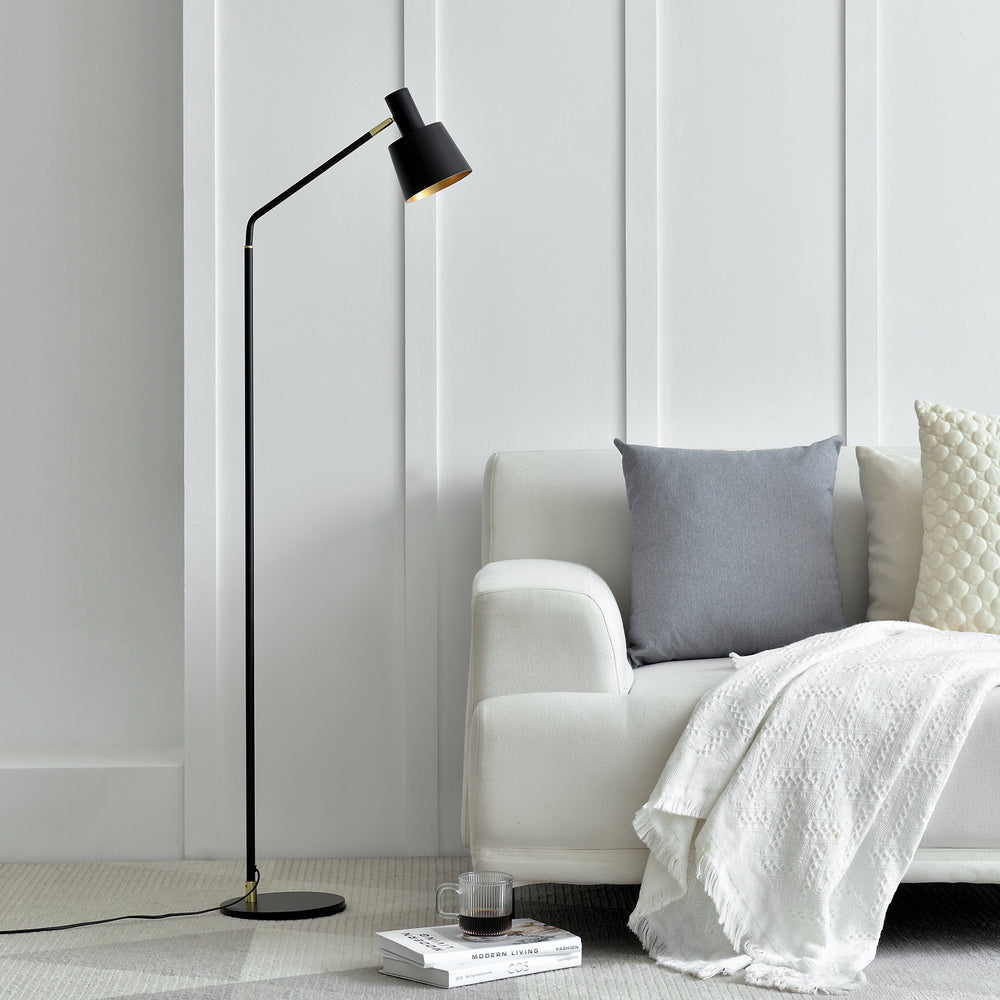 Lámpara de pie Bristol ajustable negra [lux.pro]