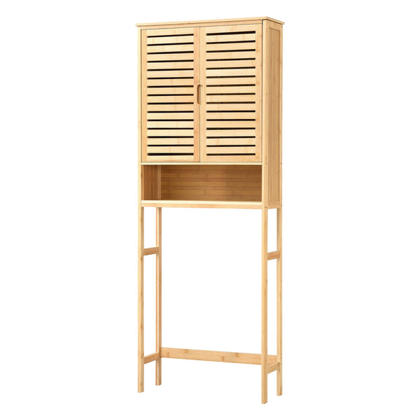 Armario de baño Geta 170 x 66 x 23 cm Bambú [en.casa]