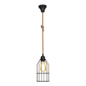 Lámpara colgante Ashford 24x14 cm 1 llama Negro/Color yute [lux.pro]