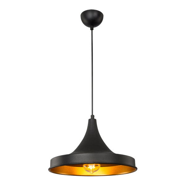 Lámpara colgante Bamber Bridge 22,5 x 32,5 cm 1 llama Negro / Color latón [lux.pro]
