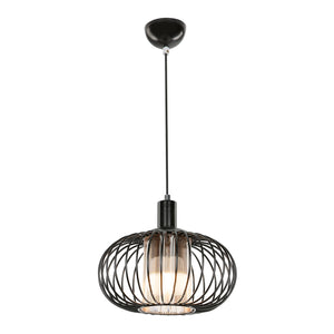 Lámpara colgante Batley 24,5 x 29 cm 1 llama Negro [lux.pro]