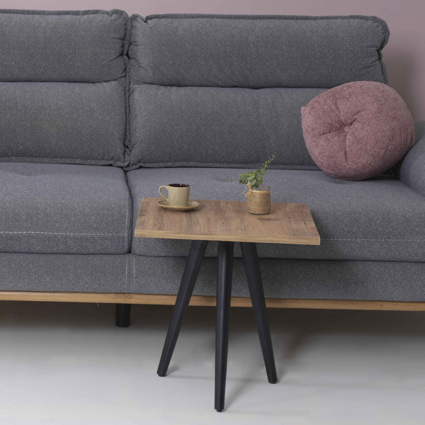 Mesa de centro Ballerup 50 x 45 x 45 cm Negro / aspecto nogal [en.casa]