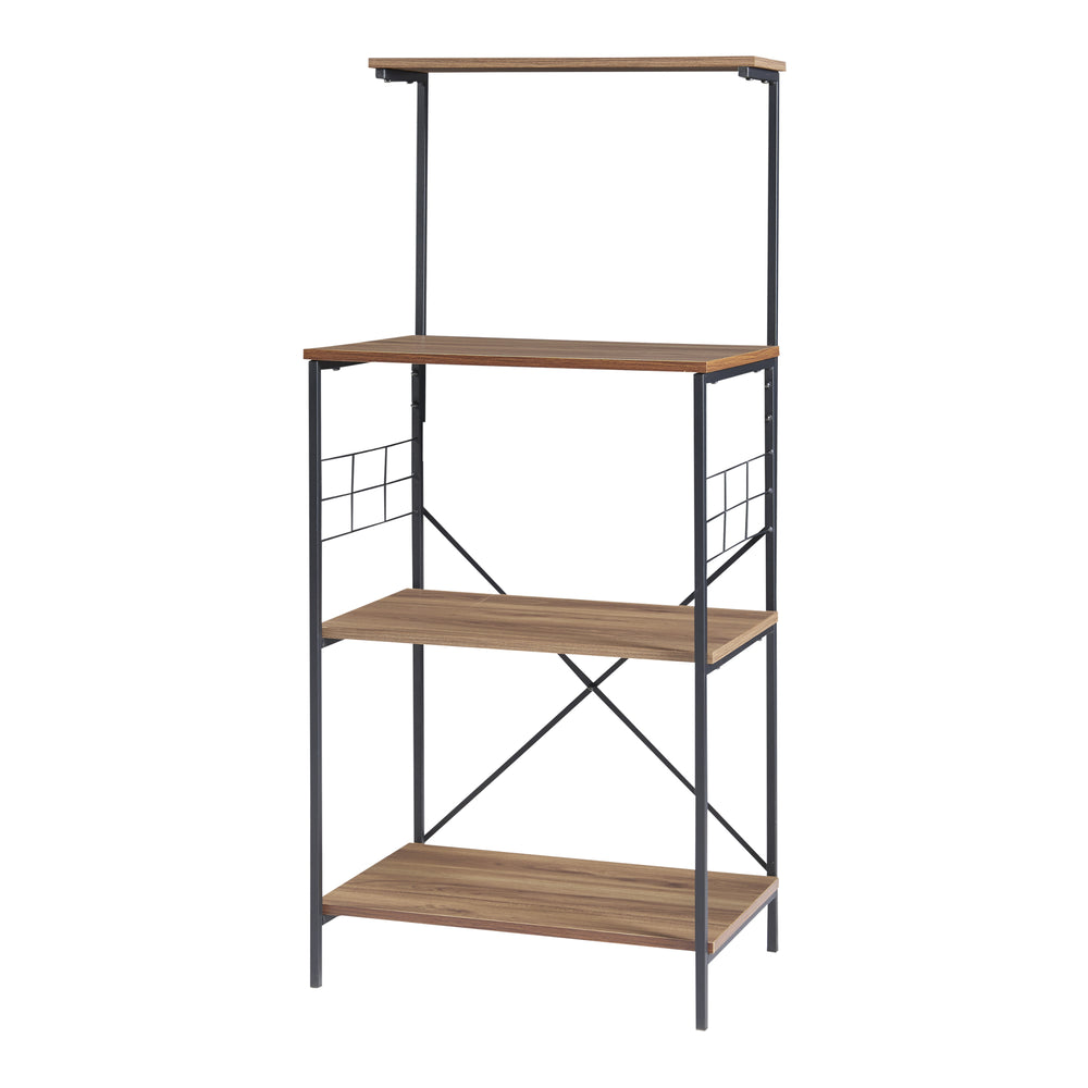 Estantería Billund con 4 estantes 133 x 60 x 42 cm Negro / Nogal - Aspecto [en.casa] - premiumXL