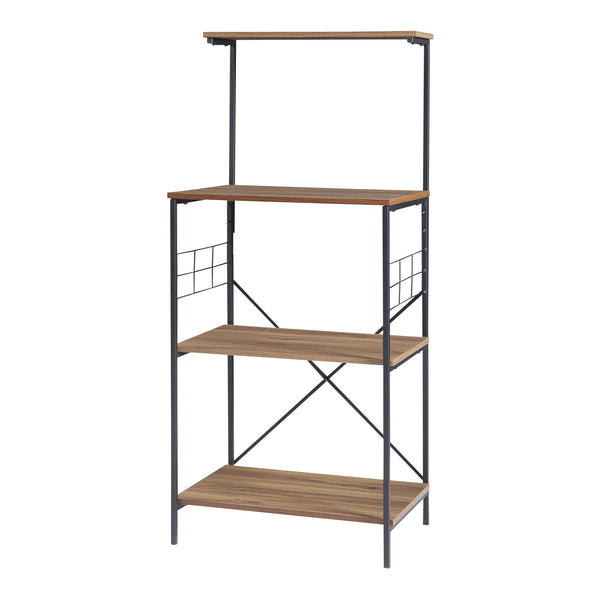 Estantería Billund con 4 estantes 133 x 60 x 42 cm Negro / aspecto nogal [en.casa]