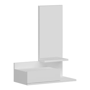 Estante de pared con espejo y cajón Gundsø Blanco [en.casa]