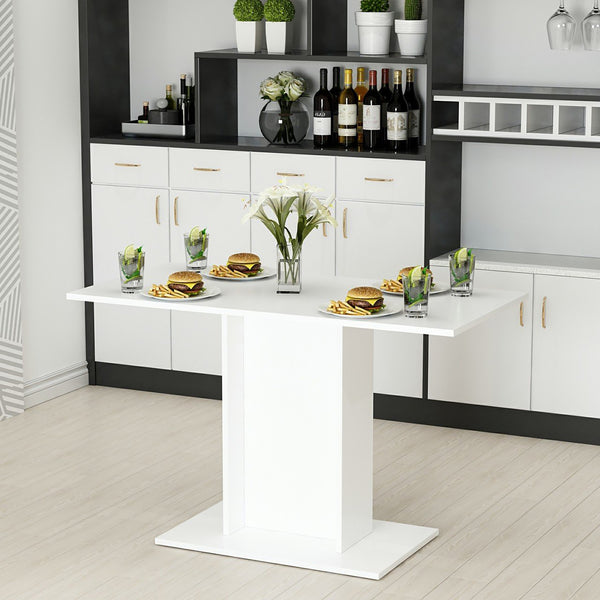 Mesa de comedor Galten para 4 personas Blanco [en.casa]