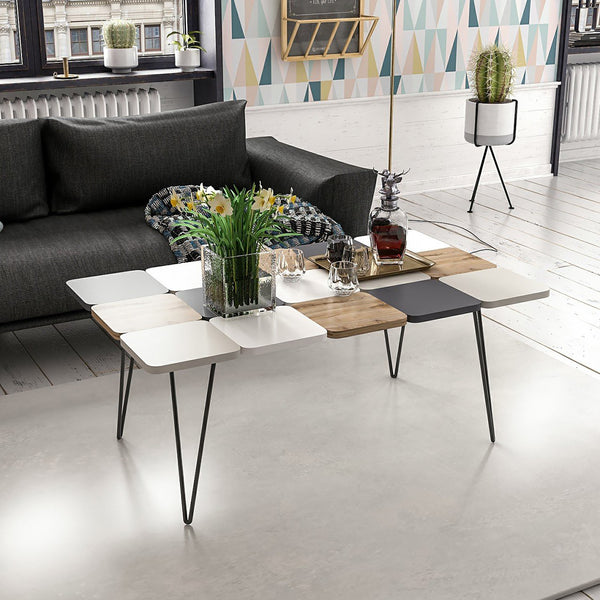 Mesa de centro Give 44x110x66 cm Multicolor [en.casa]