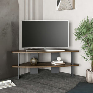 Mesa de televisión Fredensborg 45x116x40 cm aspecto madera reciclada / antracita [en.casa]