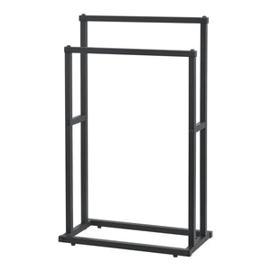 Toallero con 2 barras 78 x 48 x 24 cm Negro [en.casa]