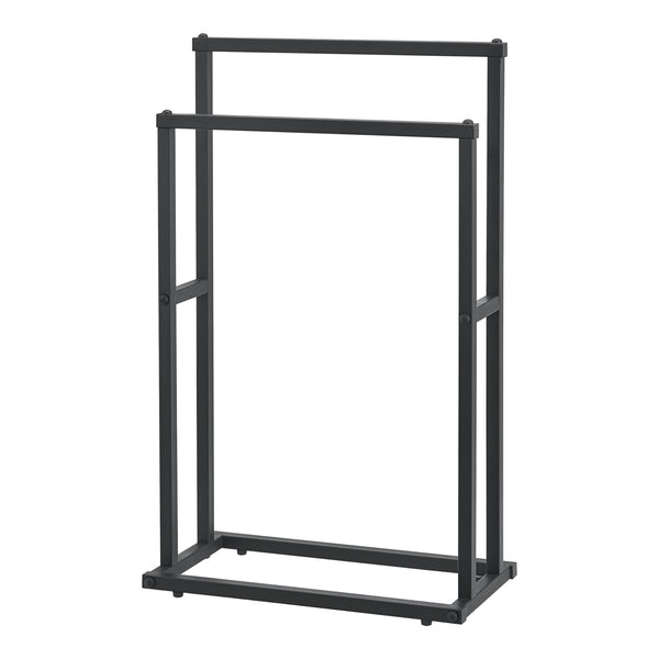 Toallero con 2 barras 78 x 48 x 24 cm Negro [en.casa]