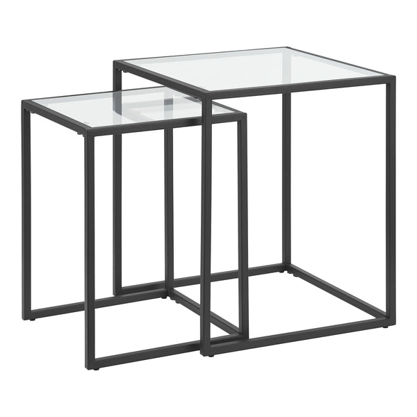 Mesa de comedor Holstebro Negro/Transparente [en.casa]