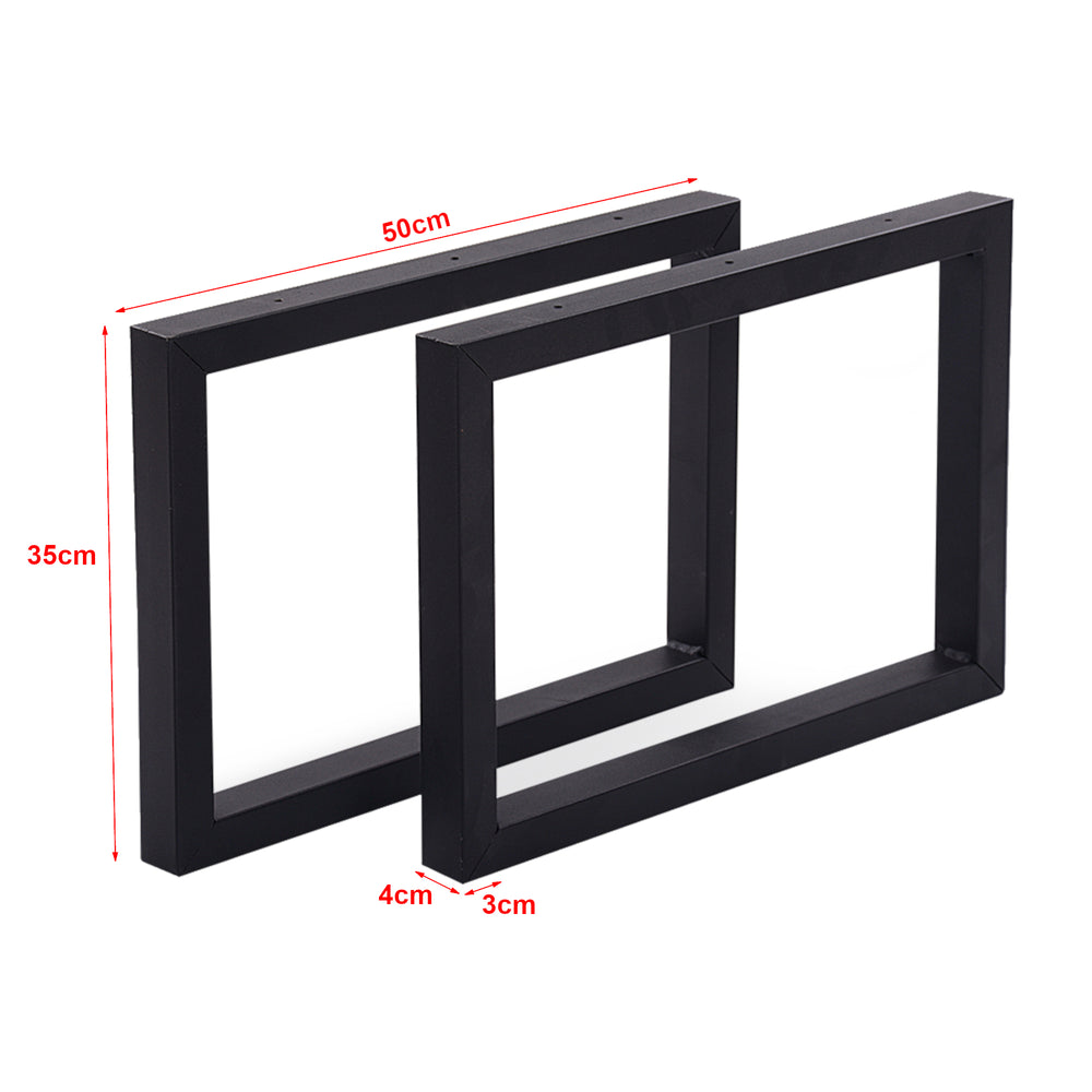 Estructura de mesa Lunderskov juego de 2 acero 35x50cm negro [en.casa] - premiumXL