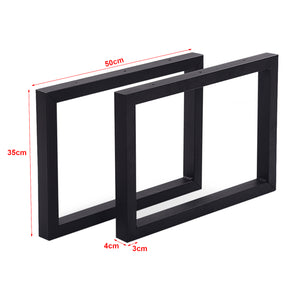 Estructura de mesa Lunderskov juego de 2 acero 35x50cm negro [en.casa]