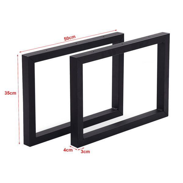 Estructura de mesa Lunderskov juego de 2 acero 35x50cm negro [en.casa]