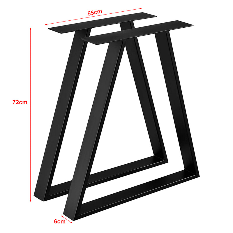 Esquema acotado Estructura de mesa Lyngby juego de 2 acero 72x55cm negro [en.casa]