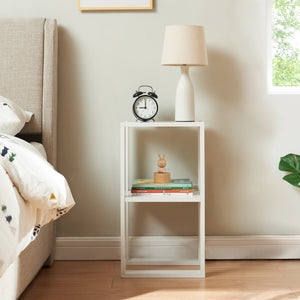 Mesa auxiliar Thyholm 55x30x30 cm Blanco [en.casa]