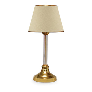 Lámpara de mesa Paisley 1xE27 Beige / Color latón [lux.pro]