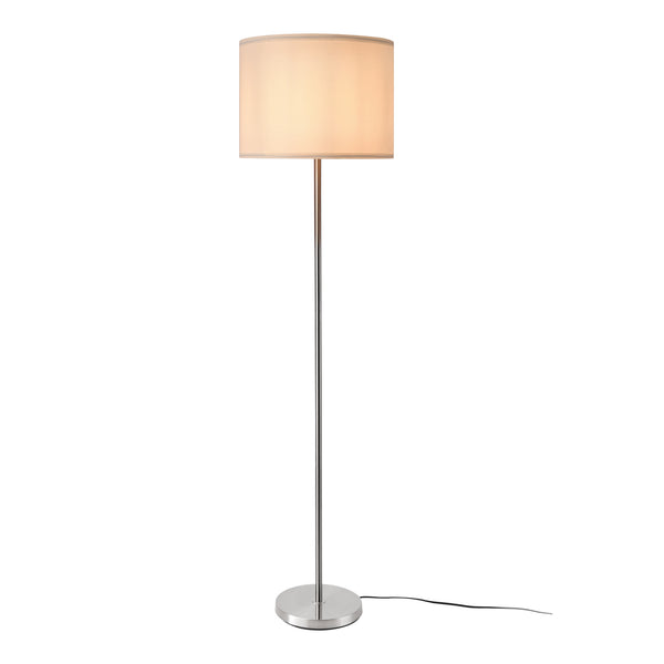 Lámpara de pie Tamworth E27 Plata Textil [lux.pro]