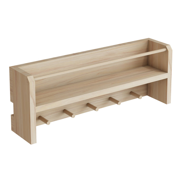 Perchero infantil Sundeved natural de madera maciza [en.casa]