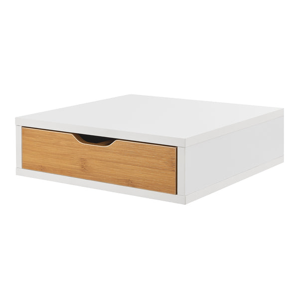Caja de cajones Vieremä 9x30x31cm Blanco/Aspecto bambú [en.casa]
