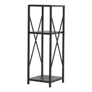 Estante para leña Tinglev acero 34x34x105,5 cm negro [en.casa]