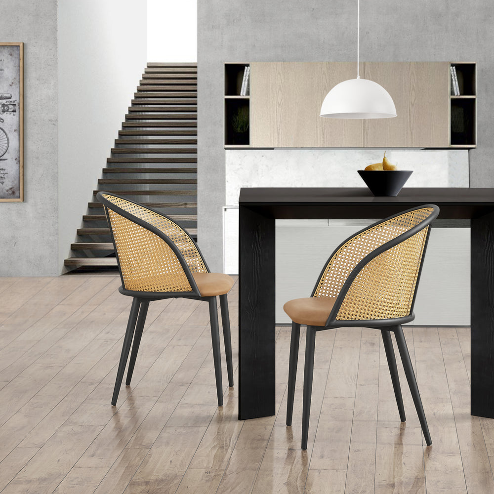 Silla de comedor Gagnef juego de 2 marrón / negro [en.casa] - premiumXL