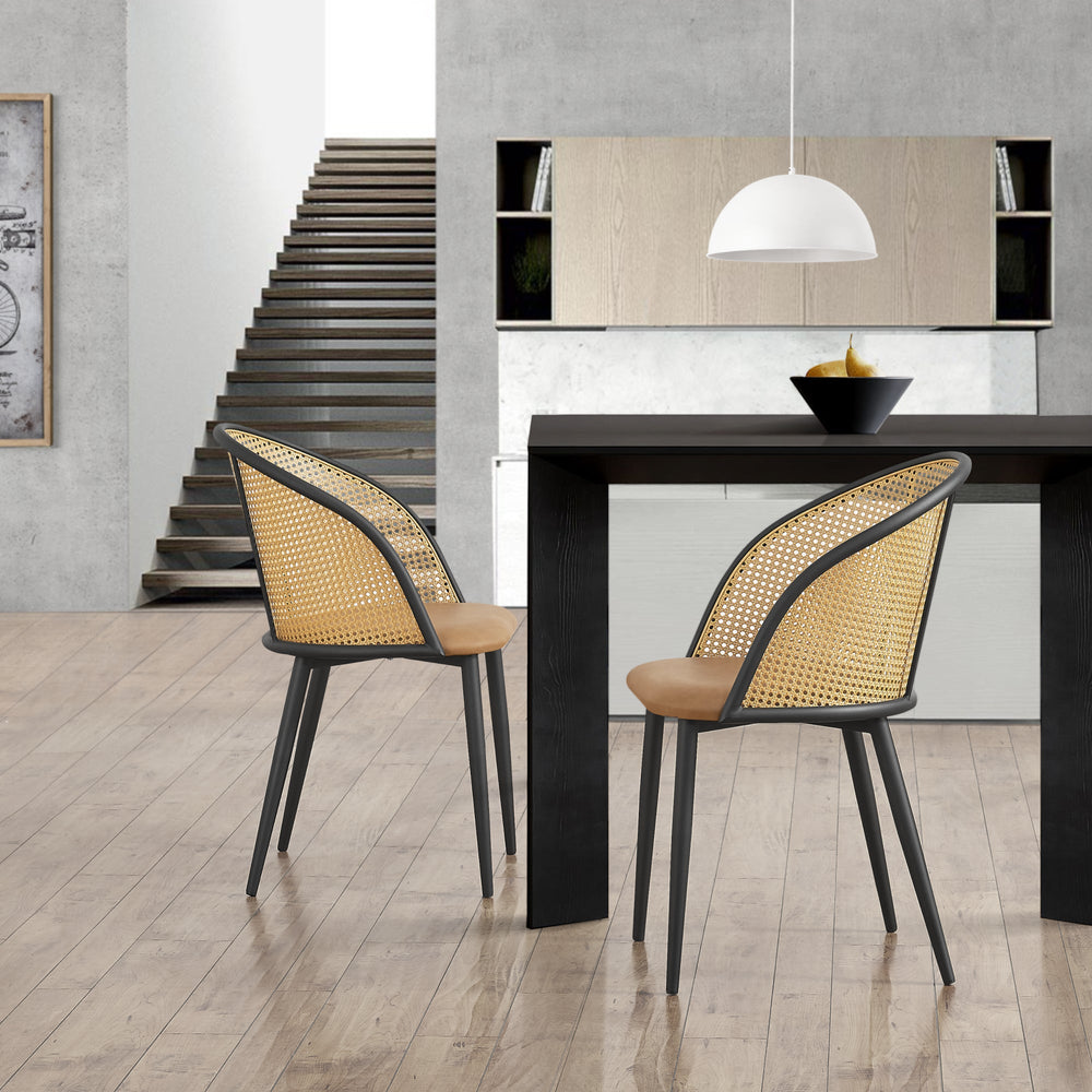 Silla de comedor Gagnef juego de 2 marrón / negro [en.casa] - premiumXL