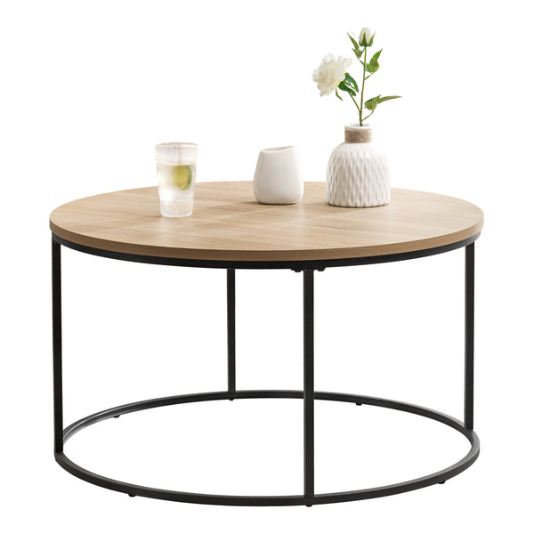 Mesa de centro Kuhmoinen 45xØ80 cm Negro [en.casa]