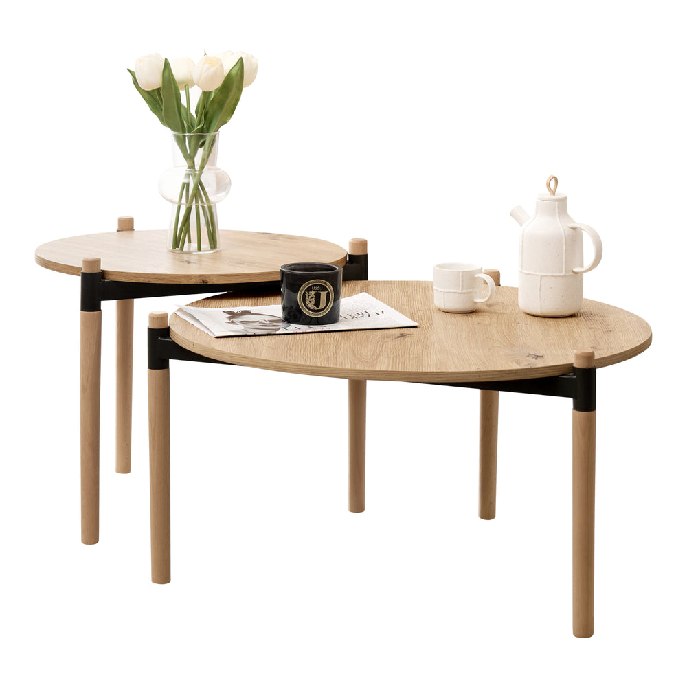 Mesa de centro Kristinestad en set natural [en.casa] - premiumXL