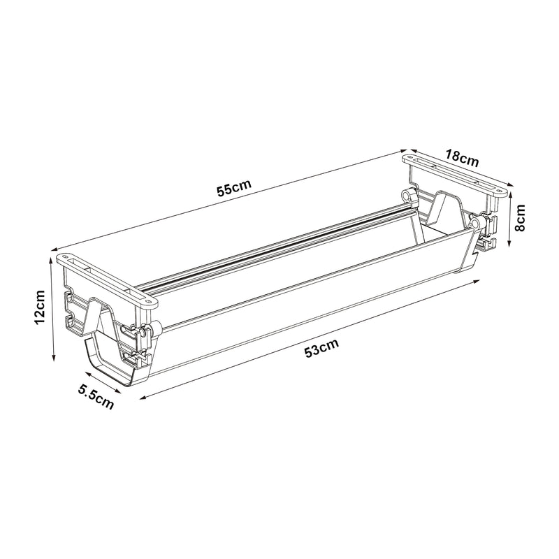 Esquema acotado Canaleta Skegness 55x18x12 cm Blanco [pro.tec]