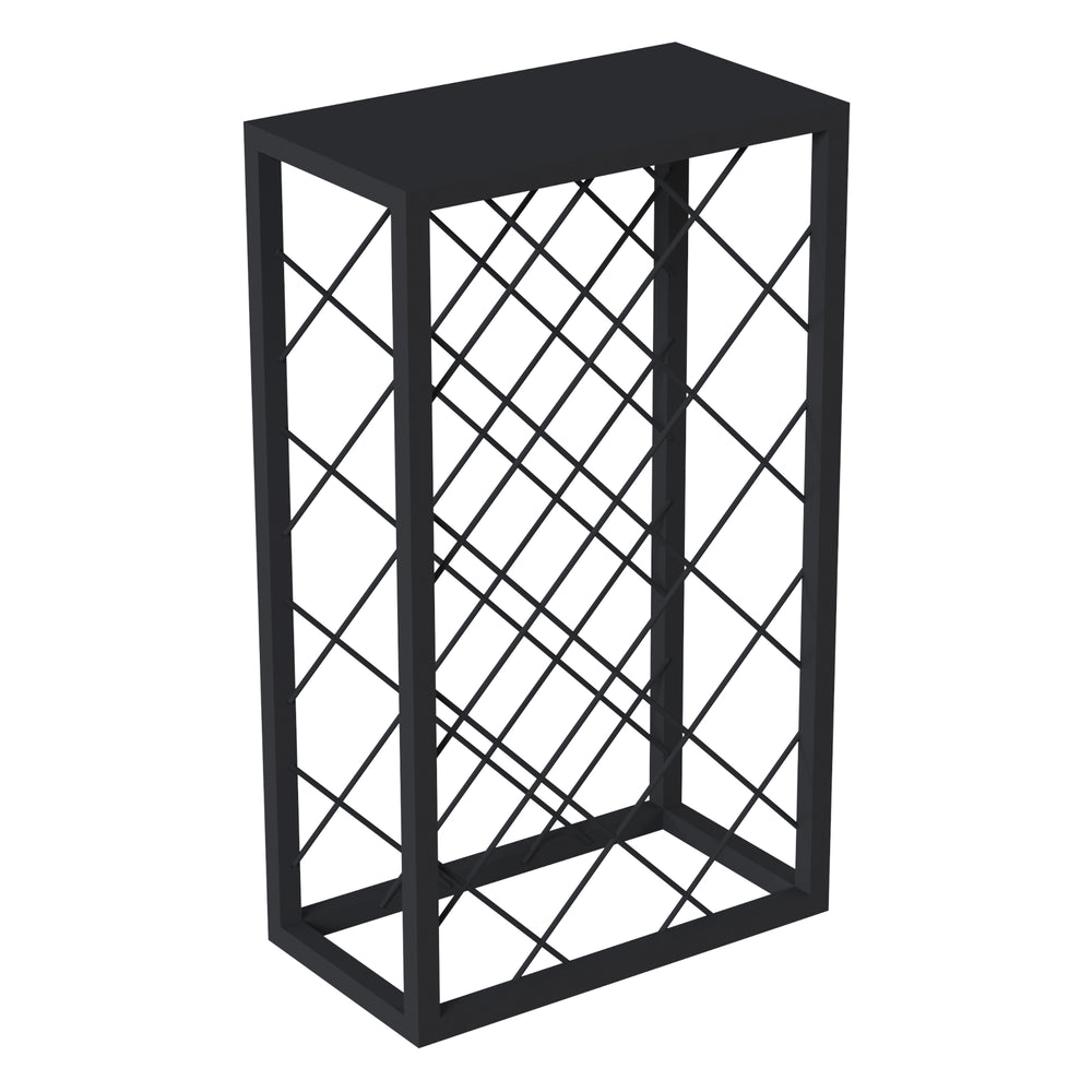 Botellero Amasia de metal 74x45x22 cm negro [en.casa] - premiumXL