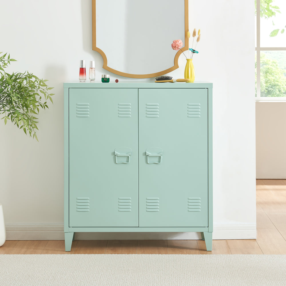 Armario metálico Oripää - 90x80x33cm - Verde pastel