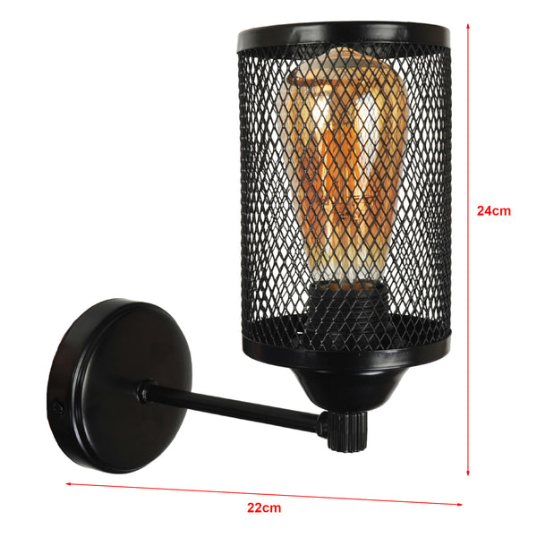 Lámpara de pared Kenilworth Negro 1 x E27 [lux.pro]