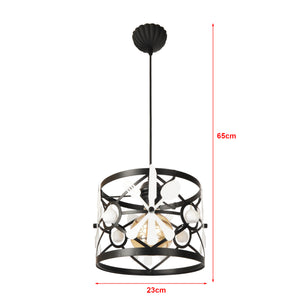 Lámpara colgante Patchway Negro / Blanco 1 x E27 [lux.pro]