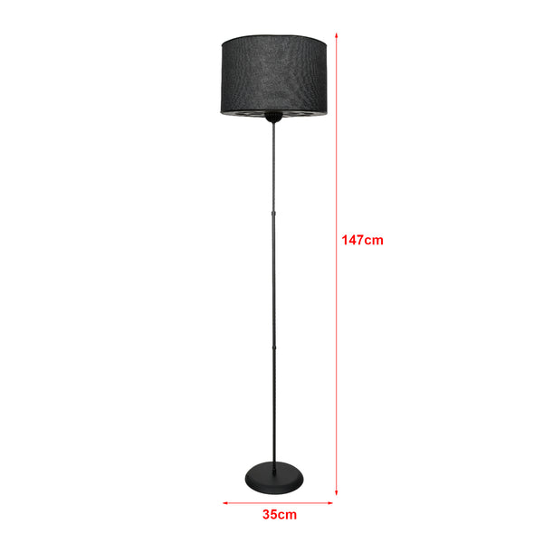 Lámpara de pie Malmesbury 1 x E27 Metal Negro [lux.pro]