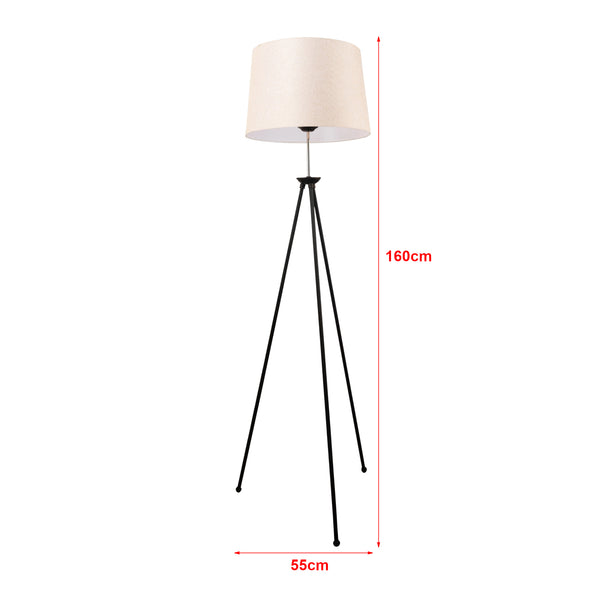 Lámpara de pie Orpington 1 x E27 Metal Negro / Crema [lux.pro]