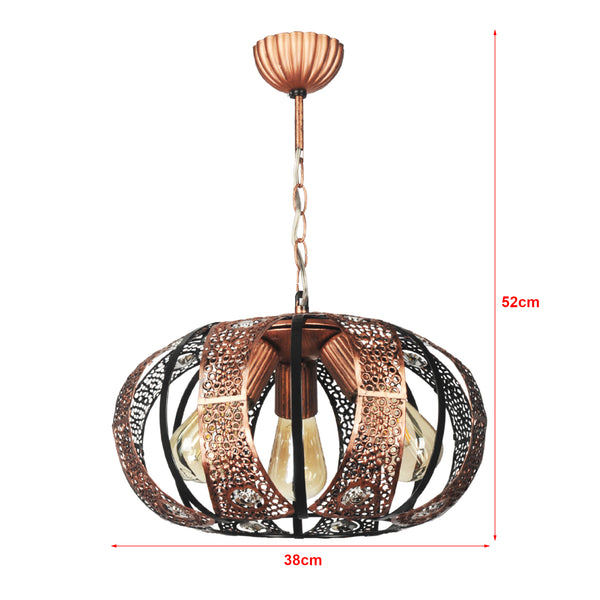 Lámpara colgante Harpenden 3 x E27 color cobre [lux.pro]