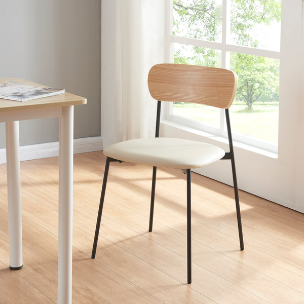 Silla de comedor Jyväskylä juego de 2 78x45x48 cm beige [en.casa]