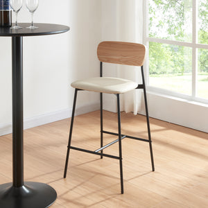 Taburete Jyväskylä Juego de 2 89x40x45 cm Beige [en.casa]